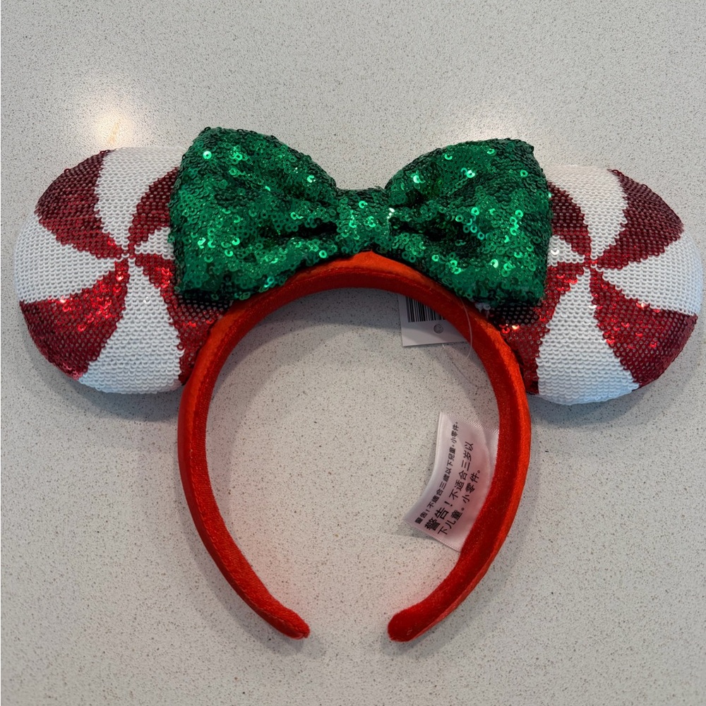 Peppermint Sequin Bow Headband